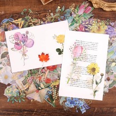Gilding Flower Stickers 240 Pieces – Glitter Watercolor Transparent Stickers …