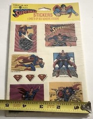 Pack of Vintage 1992 SUPERMAN Stickers SEALED 4 Sheets American Greeting
