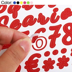 Alphabet Letters Numbers Stickers Set, Self Adhesive Cursive, Colorful 6 Sheets