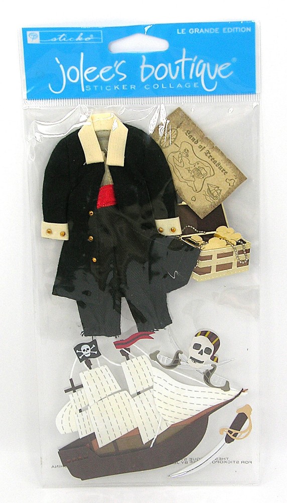 RARE EK Success Jolee’s Boutique Stickers PIRATES Dimensional Sticker Collage