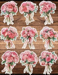 Pink English Roses Die Cut Vinyl Stickers Scrapbooking Laptop Waterbottle