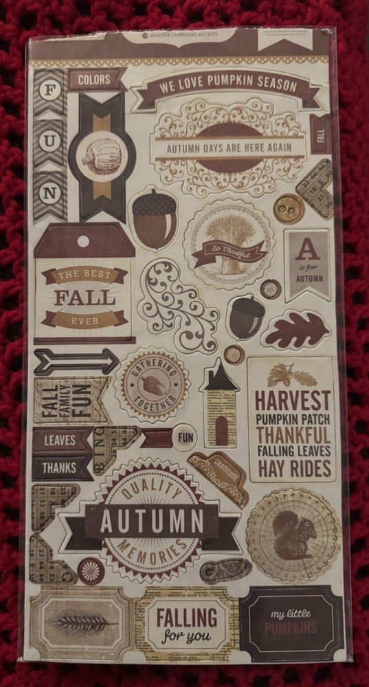 Reflections Fall Adhesive Chipboard/Stickers, for scrapbooking & Crafts