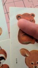 Vintage Stickers Dennison Animals Koala Kangaroo Raccoon 1 Sheet READ