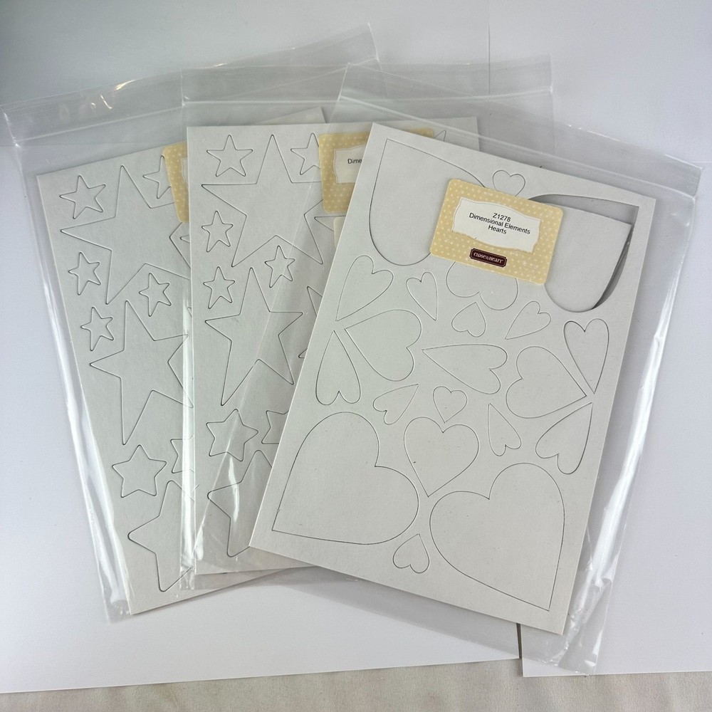 Close To My Heart Dimensional Elements Hearts & Stars Cardstock Shapes