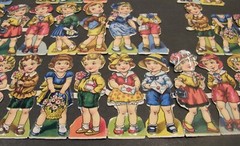 LOT VINTAGE PZB PAUL B ZOECKE CHROMOLITHOGRAPH DIE CUT BOY & GIRL SCRAPS