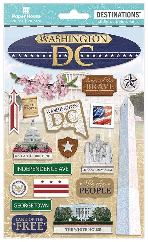 Crafts Stickers Dimensional Washington DC Monuments White House Capitol Free