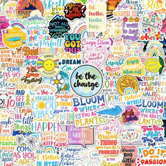 300PCS Holographic Motivational Stickers for Journals and Scrapbooks
