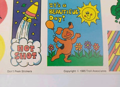 1985 Troll Associates Don’t Peek Stickers Reading Book Club School Unused Sheet