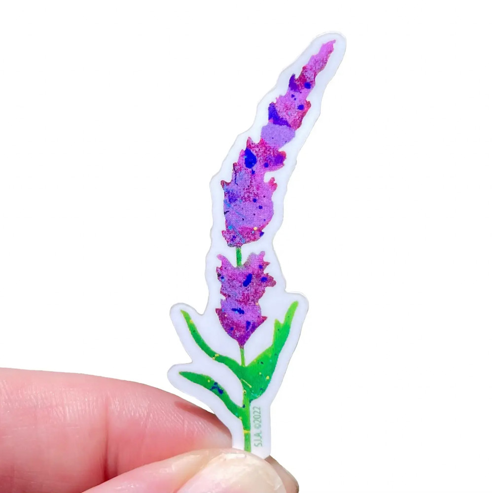 Lot of 5 Weatherproof Vinyl Stickers: Splatter Paint Lavender