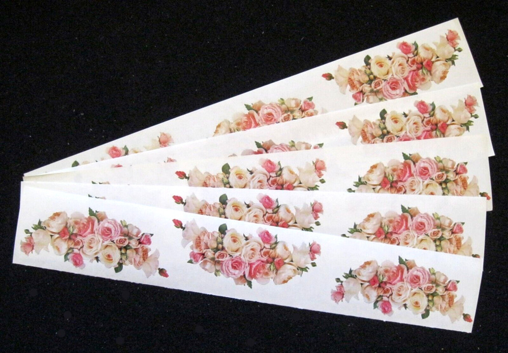 Mrs Grossman Vintage Five 2×12″ Design Line Sticker Sheets ‘Rose Garland’