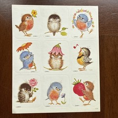Vintage 80s Drawing Board DBGCI STICKER SHEET – CUTE BIRDS – FUN Perk Ups 19-063