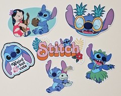 Lilo & Stitch / 6 Glow Vinyl Decal Stickers (2-3″). Waterproof.