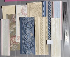 Vtge Textured Wallpaper Strips from Sample Book (10 Pieces) Set 22