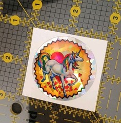 Vintage Stickers Rainbow Unicorn Prism Sticker RARE