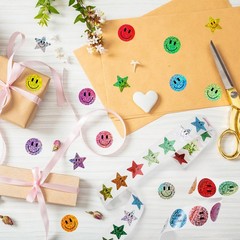 1000PCS Glitter Star Stickers 1in, 10 Colors, Reward Student Classroom