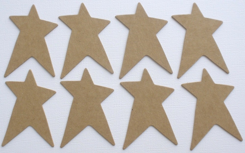 {8} *PRiMiTIVE STAR* Raw Bare Chipboard Die Cuts – 2″ x 2.5″