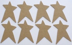 {8} *PRiMiTIVE STAR* Raw Bare Chipboard Die Cuts – 2″ x 2.5″
