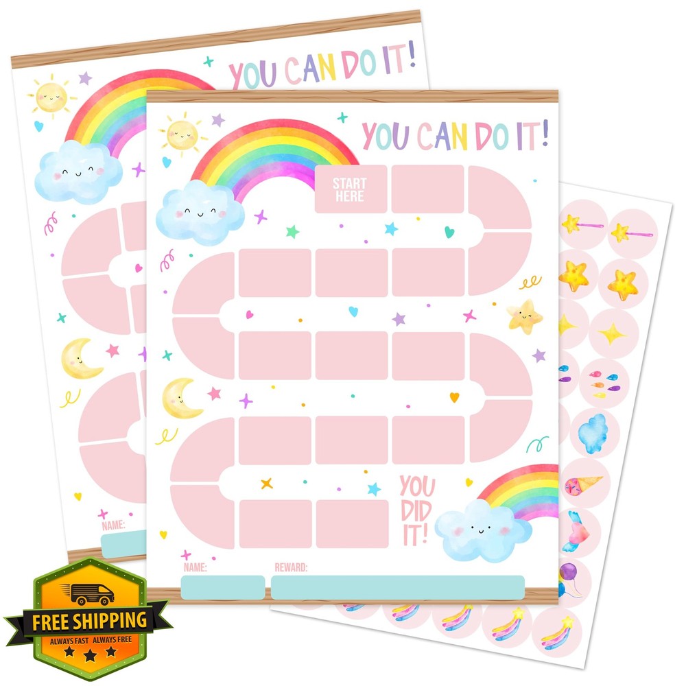 HJLLOQR Rainbow Theme Behavior Chart 432 Stickers