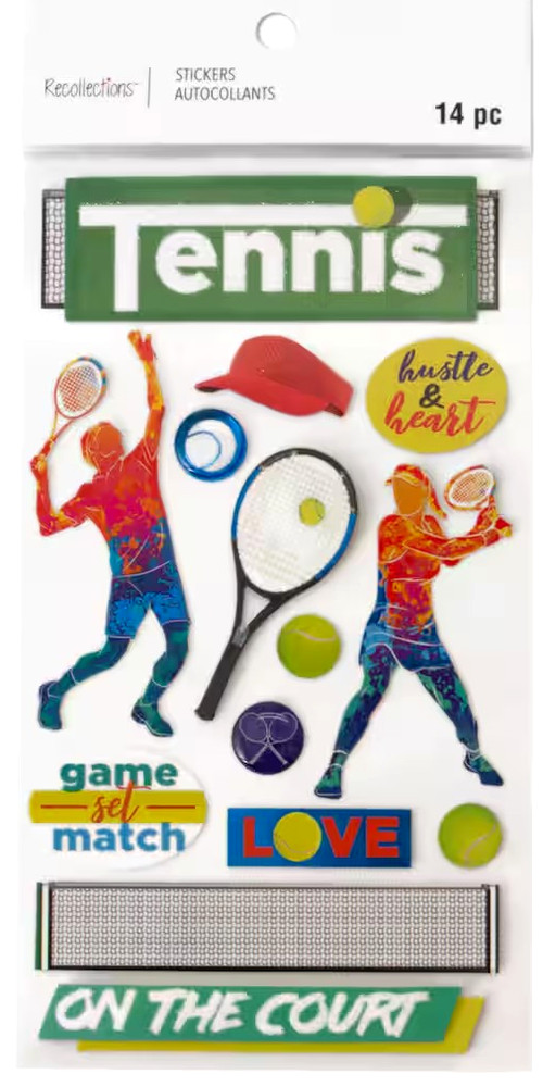 Tennis Ball Racquet Racket Game Set Match Court Net Love Recollections Stickers