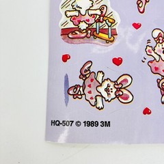 Vintage 3M Ballerina Bunny Ballet Dance 1989 Stickers Sheet