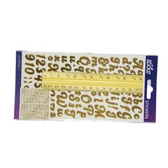 Sticko Gold Foil Funkydory Small Alphabet Stickers eksuccess 52-90312 192 Pieces