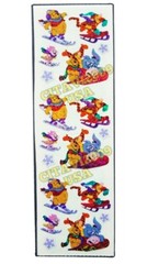 SANDYLION STICKER SHEET WINNIE THE POOH CARTOON CHRISTMAS SNOW BEAR RARE RETIRED