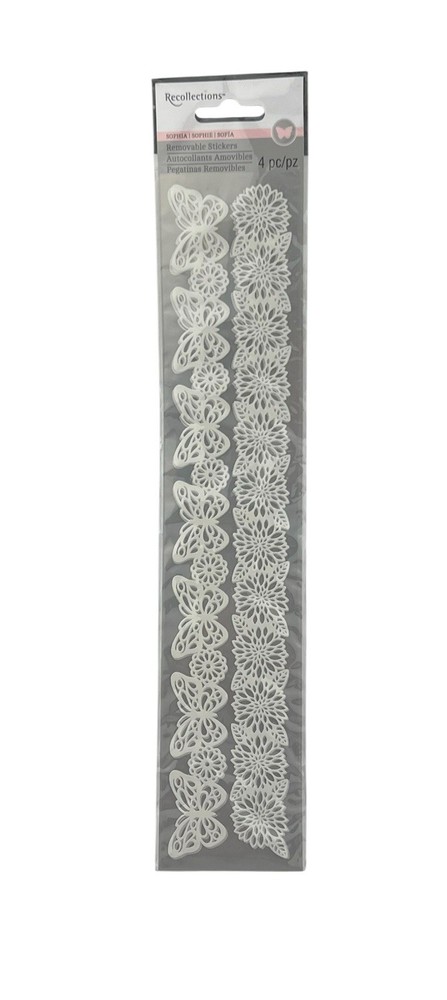 Recollections Sophia Collection Removable Stickers 2 Butterfly 2 Floral Borders