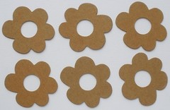 {6} CUTE LITTLE FLOWERS – Bare Unfinished Chipboard Die Cuts – 2″ inch