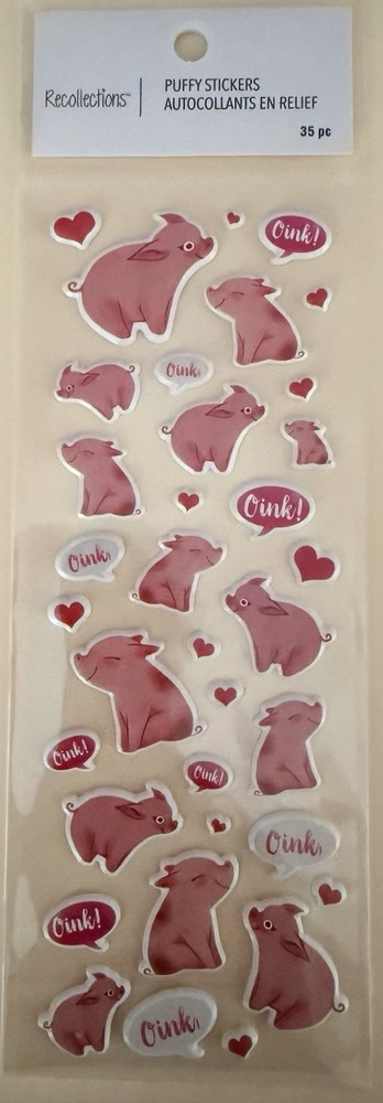 Recollections PUFFY PIGS sticker set~BNIP~SO CUTE! Nice! Quick Ship!
