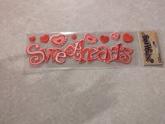8107 SEW WHATS Embroidered Fabric Stickers SWEETHEARTS Gorgeous, Love – 11″x3″