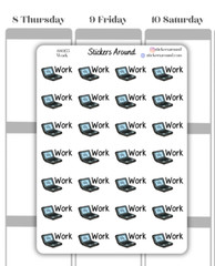 Work Script Planner Sticker, Workplace, Calendar and Journal Sticker