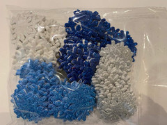 70 Pieces Blue, Silver and White Glitter Snowflake Foam Stickers Adhesive Christ
