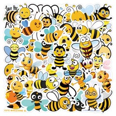 Aiwuding Animal- Bee Stickers Pack, 50PCs Cartoon Honey Stickers for Hydro Fl…