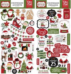 Echo Park CHRISTMAS MAGIC (2) 6″x13″ Chipboard COMBO Accents + Phrases