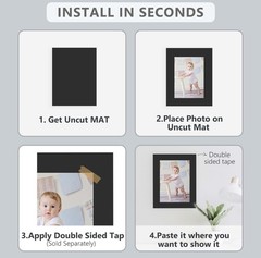 25 PCS Backing Board 8×10 Inch Uncut Black Matboard Acid Free For Art Print