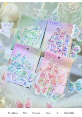 Butterfly Stickers Pack 20 Pcs Laser Glisten Creativity Decorative Collage Hand