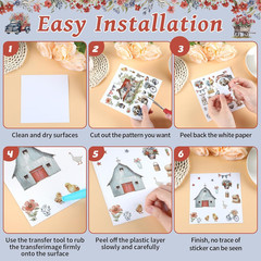 12 Sheets 4Th of July Rub on Transfers for Crafts and Furniture Patriotic Transf