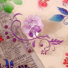 20Pcs Flourish Leaves Silver Stamping Stickers Journal Album Decorative Sticker