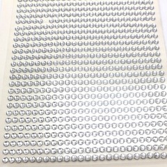 6 Sheets of 850pcs Clear 3mm Bling Round Rhinestones Gem Self-Adhesive Stickers