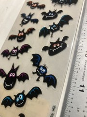 LOT OF 2 sheets Hallmark Stickeroni Stickers Halloween black BATS NEW NIP USA