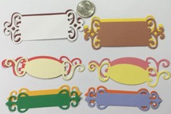 FANCY LABLE TRIO Die-Cuts(6pc)MADE in USA•Journaling•Memories•Scrapbooking •Tags