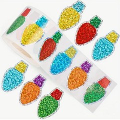 100 PCS Christmas Lights Tree Snow Santa Hat Gingerbread Metallic Foil Stickers