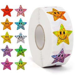 1000PCS Glitter Star Stickers 1in, 10 Colors, Reward Student Classroom