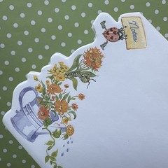 Vintage Blank Home Notecard & Garden Party Carrots Veggie Stationery Note Paper