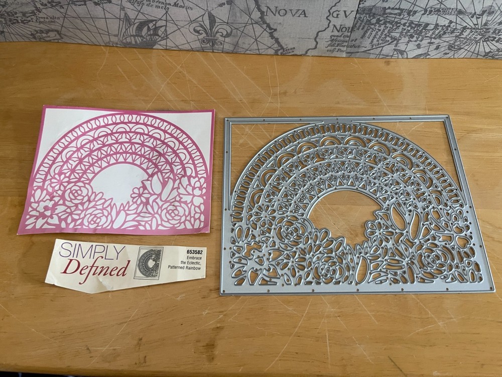 2) Simply Defined Metal dies and stamps: Rainbow, Gate, Window and Ferny frames