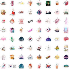 100Pcs Waterproof South Korea Stickers – Perfect for Luggage & Water Bottle