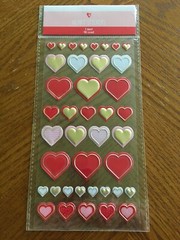 MadeForRetail Vinyl Raised Stickers 40 count NIB Decorative Red & Gold Hearts