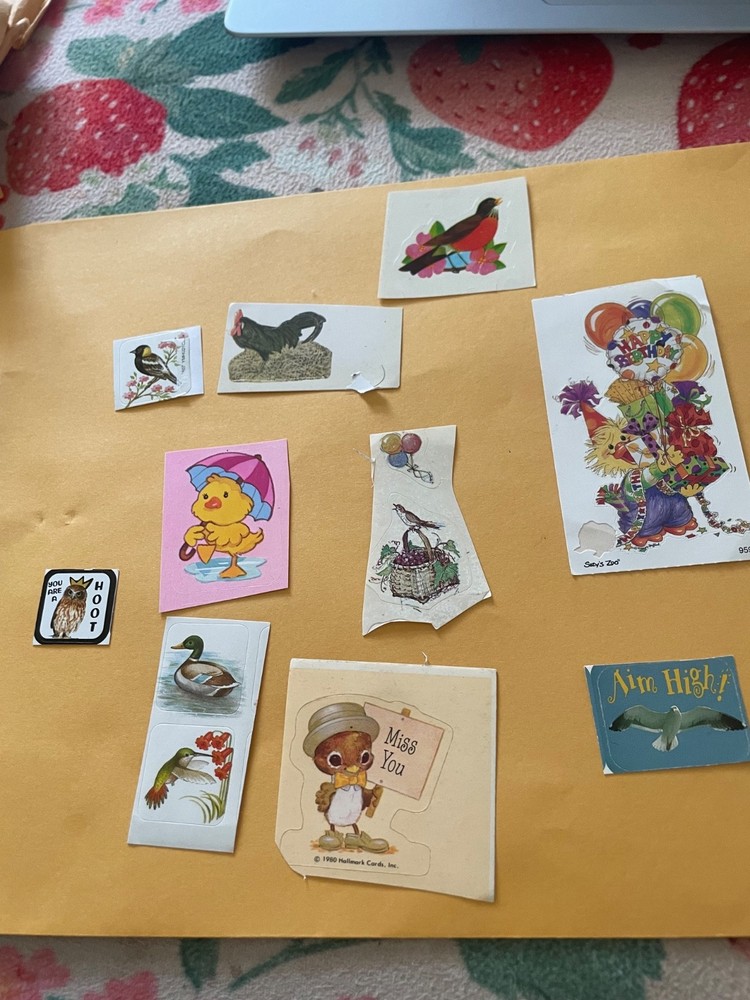 Vintage 10 Bird Stickers