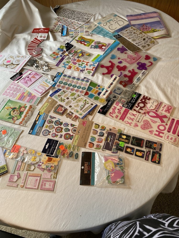 1 Lb 10oz Stickers Lot Of Stencils, Party Props, Stickers Stickers Stickers