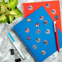 American Flag 4th of July Dot Stickers Roll500 x 2 pcs,1 in | Patriotic Flag…
